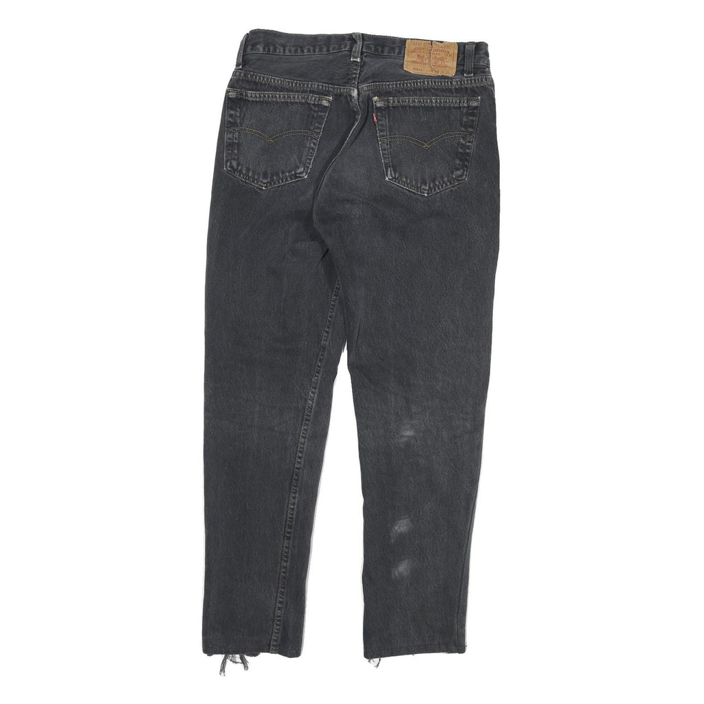 LEVI'S Mens Jeans Black Slim Straight Denim Rinse W30 L27 Button Closure