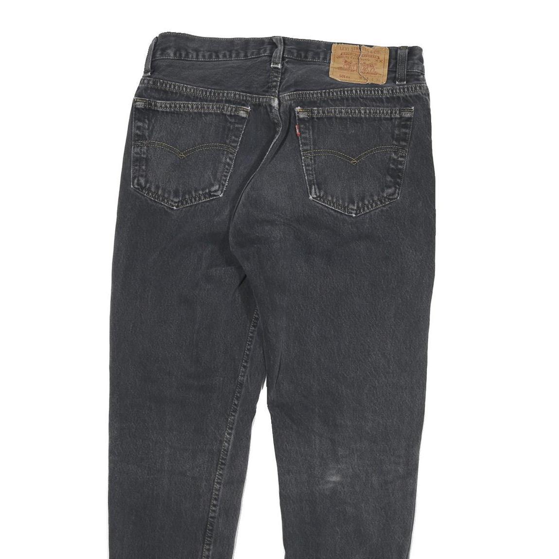 LEVI'S Mens Jeans Black Slim Straight Denim Rinse W30 L27 Button Closure