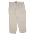 NAUTICA Mens Cotton Blend Beige Relaxed Straight Trousers W38 L29 Casual Zip