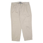 NAUTICA Mens Cotton Blend Beige Relaxed Straight Trousers W38 L29 Casual Zip