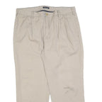 NAUTICA Mens Cotton Blend Beige Relaxed Straight Trousers W38 L29 Casual Zip