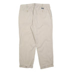 NAUTICA Mens Cotton Blend Beige Relaxed Straight Trousers W38 L29 Casual Zip