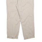 NAUTICA Mens Cotton Blend Beige Relaxed Straight Trousers W38 L29 Casual Zip
