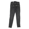TOMMY HILFIGER Womens Black Regular Skinny Denim Raw W27 L29 Zip Pocket Jeans