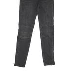 TOMMY HILFIGER Womens Black Regular Skinny Denim Raw W27 L29 Zip Pocket Jeans