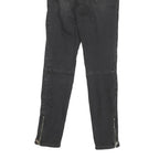 TOMMY HILFIGER Womens Black Regular Skinny Denim Raw W27 L29 Zip Pocket Jeans