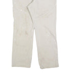 CARHARTT Mens Relaxed Cotton Blend Beige Workwear Trousers W32 L28 Durable Zip