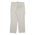 CARHARTT Mens Relaxed Cotton Blend Beige Workwear Trousers W32 L28 Durable Zip