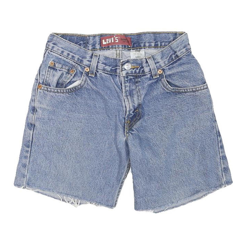LEVI'S Womens Denim Blue Casual Shorts M W28 Raw Hem Classic Fit