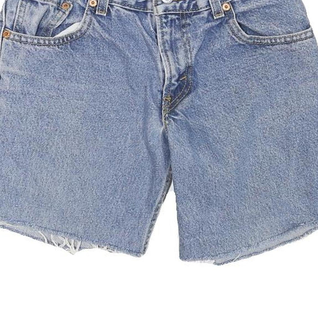 LEVI'S Womens Denim Blue Casual Shorts M W28 Raw Hem Classic Fit
