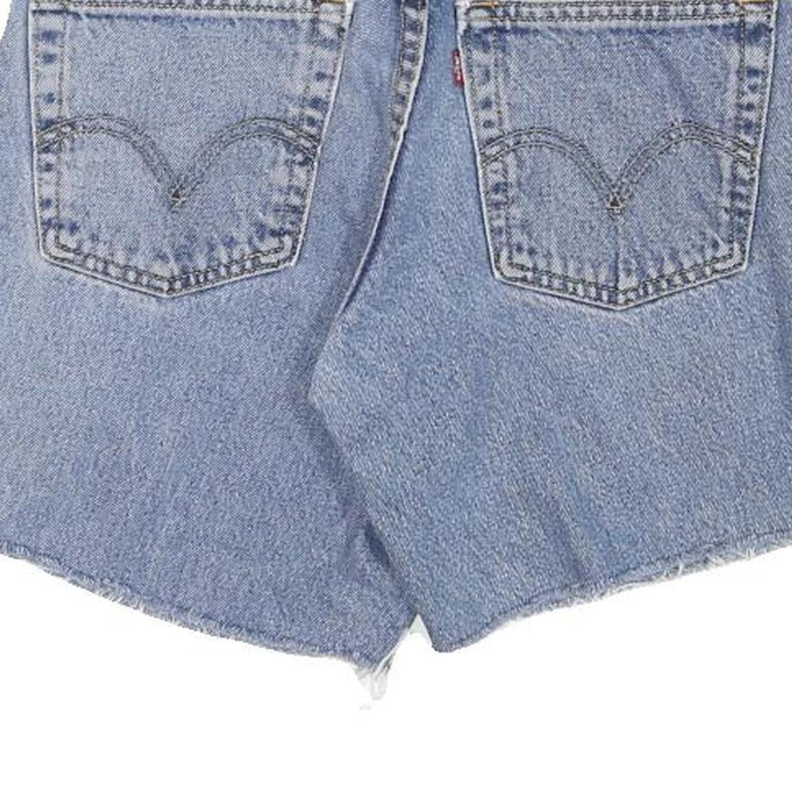 LEVI'S Womens Denim Blue Casual Shorts M W28 Raw Hem Classic Fit