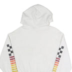 VANS Womens White Hoodie S Cotton Blend Pullover Rainbow Sleeve Print