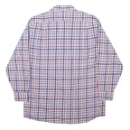 TOMMY HILFIGER Mens Blue & Red Checked Shirt L Cotton Blend Long Sleeve Casual