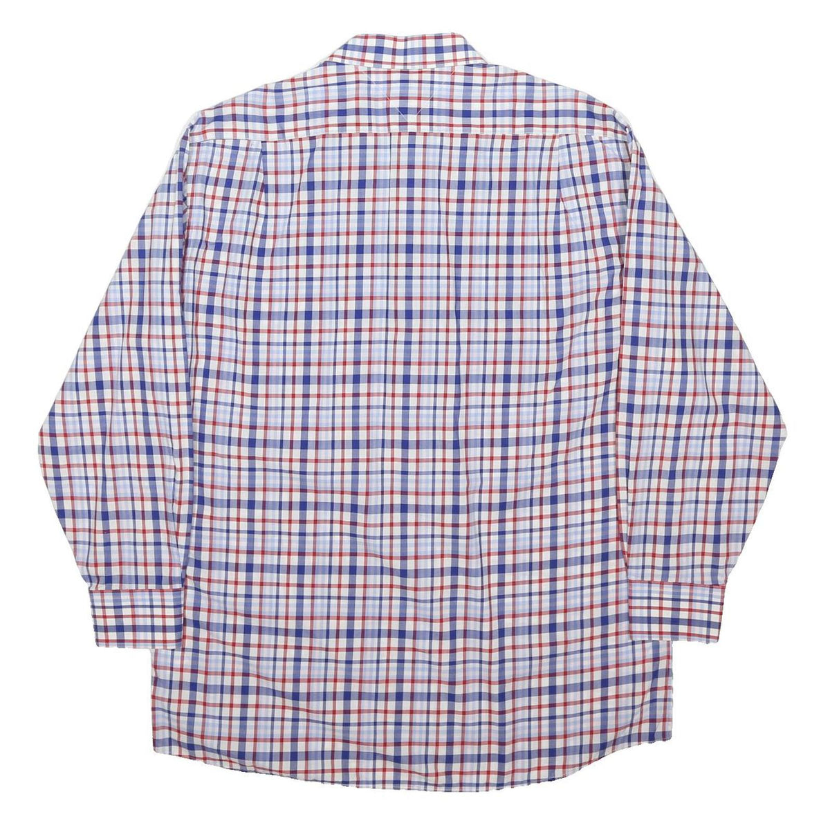 TOMMY HILFIGER Mens Blue & Red Checked Shirt L Cotton Blend Long Sleeve Casual