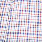 TOMMY HILFIGER Mens Blue & Red Checked Shirt L Cotton Blend Long Sleeve Casual