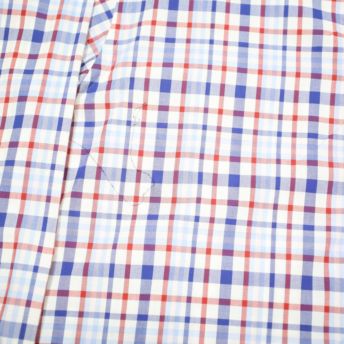 TOMMY HILFIGER Mens Blue & Red Checked Shirt L Cotton Blend Long Sleeve Casual