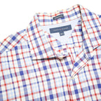 TOMMY HILFIGER Mens Blue & Red Checked Shirt L Cotton Blend Long Sleeve Casual