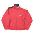 NAUTICA Mens Red & Black Competition Jacket L Polyester Zip Colourblock