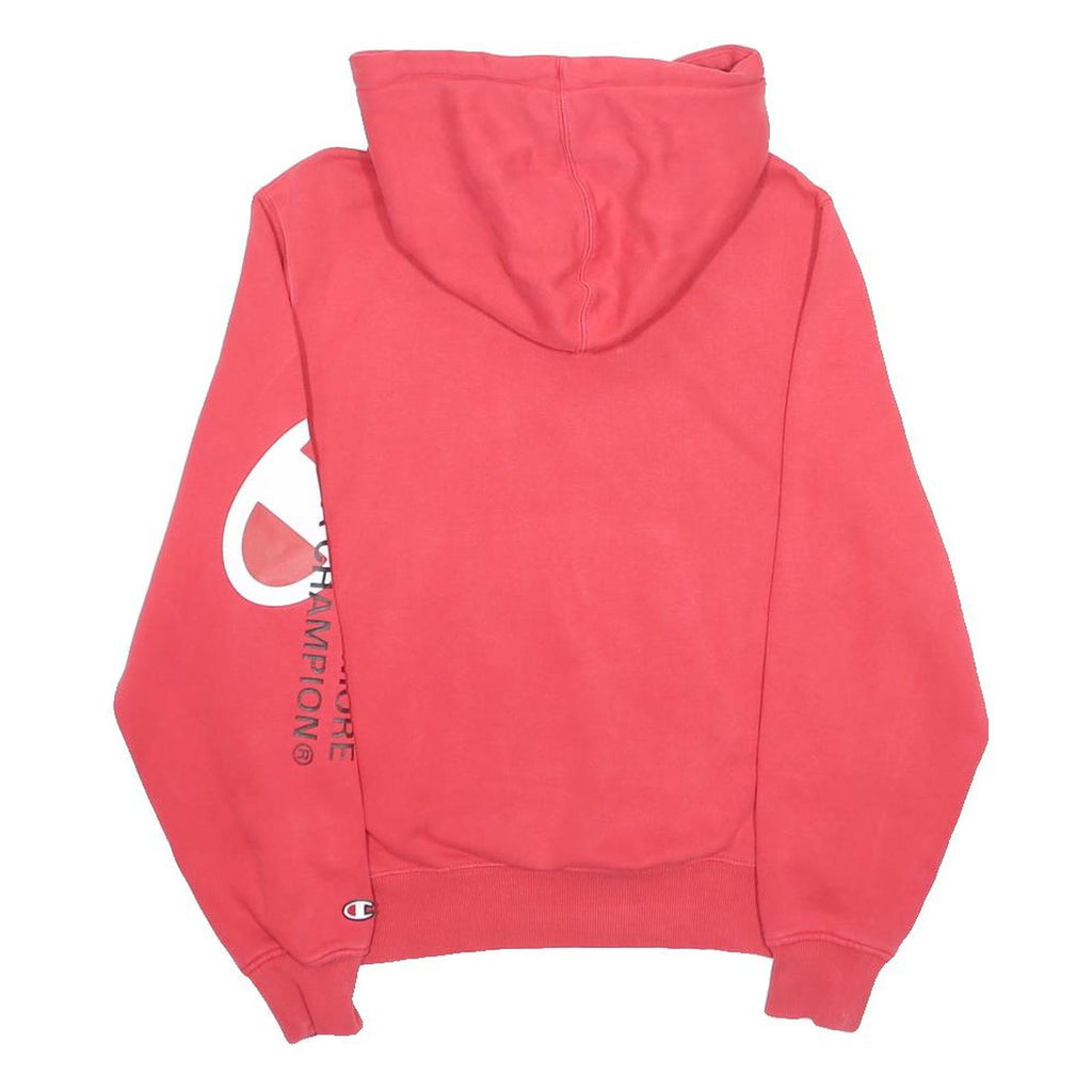 CHAMPION Mens Red Pullover Hoodie S Cotton Blend Drawstring Hood