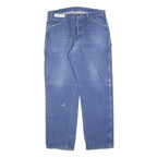 CARHARTT Mens Blue Regular Straight Denim Jeans W36 L32 Workwear Zip Closure