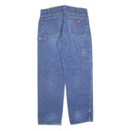 CARHARTT Mens Blue Regular Straight Denim Jeans W36 L32 Workwear Zip Closure