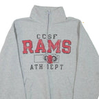 CHAMPION Eco Fleece CCSF Rams Mens Sweatshirt Grey 1/4 Zip USA M