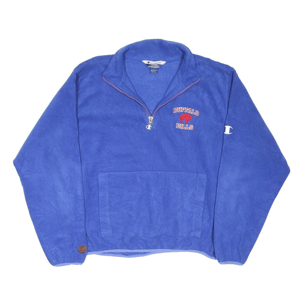 CHAMPION Mens Blue Buffalo Bills Patterned Pullover Crew Neck Jumper L