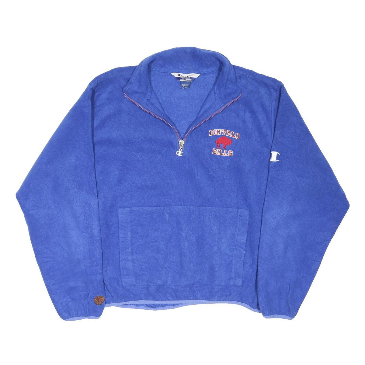 CHAMPION Mens Blue Buffalo Bills Patterned Pullover Crew Neck Jumper L