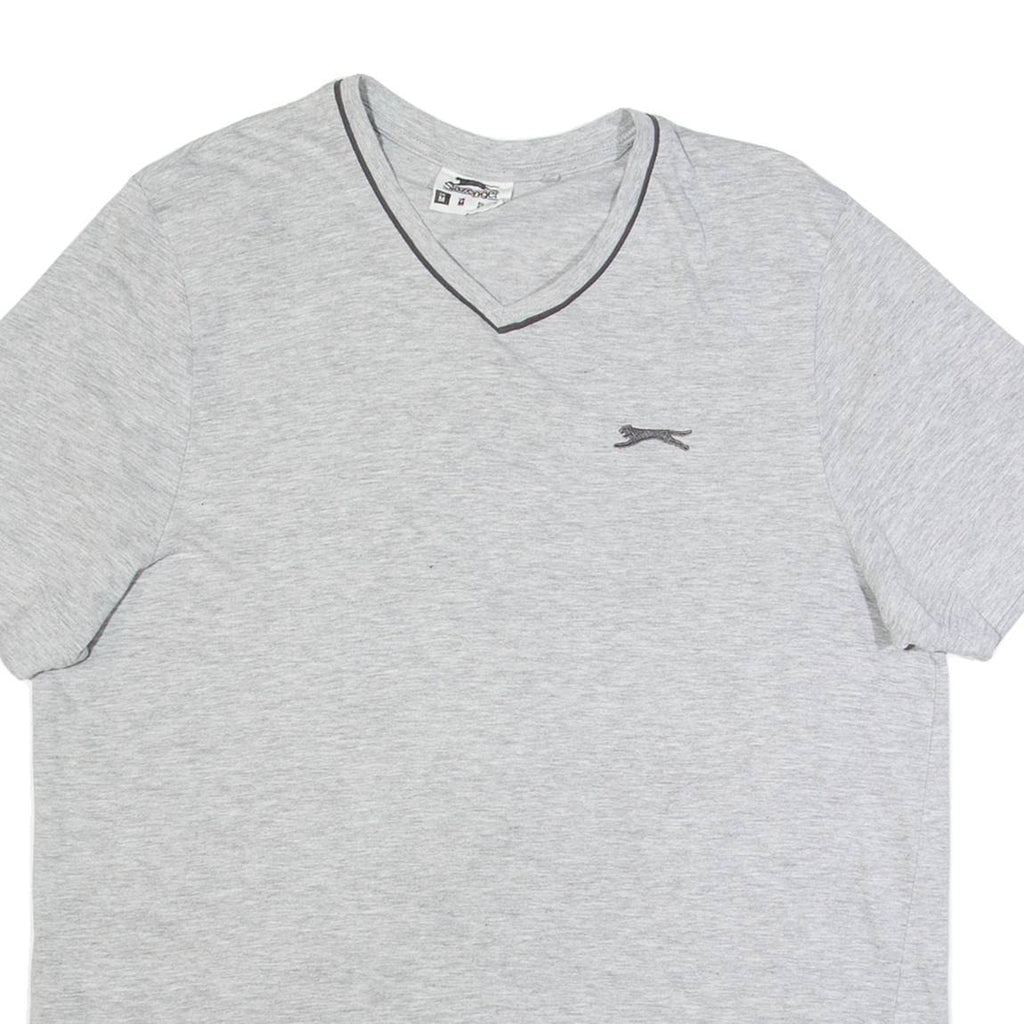 SLAZENGER Mens T-Shirt Grey V-Neck M