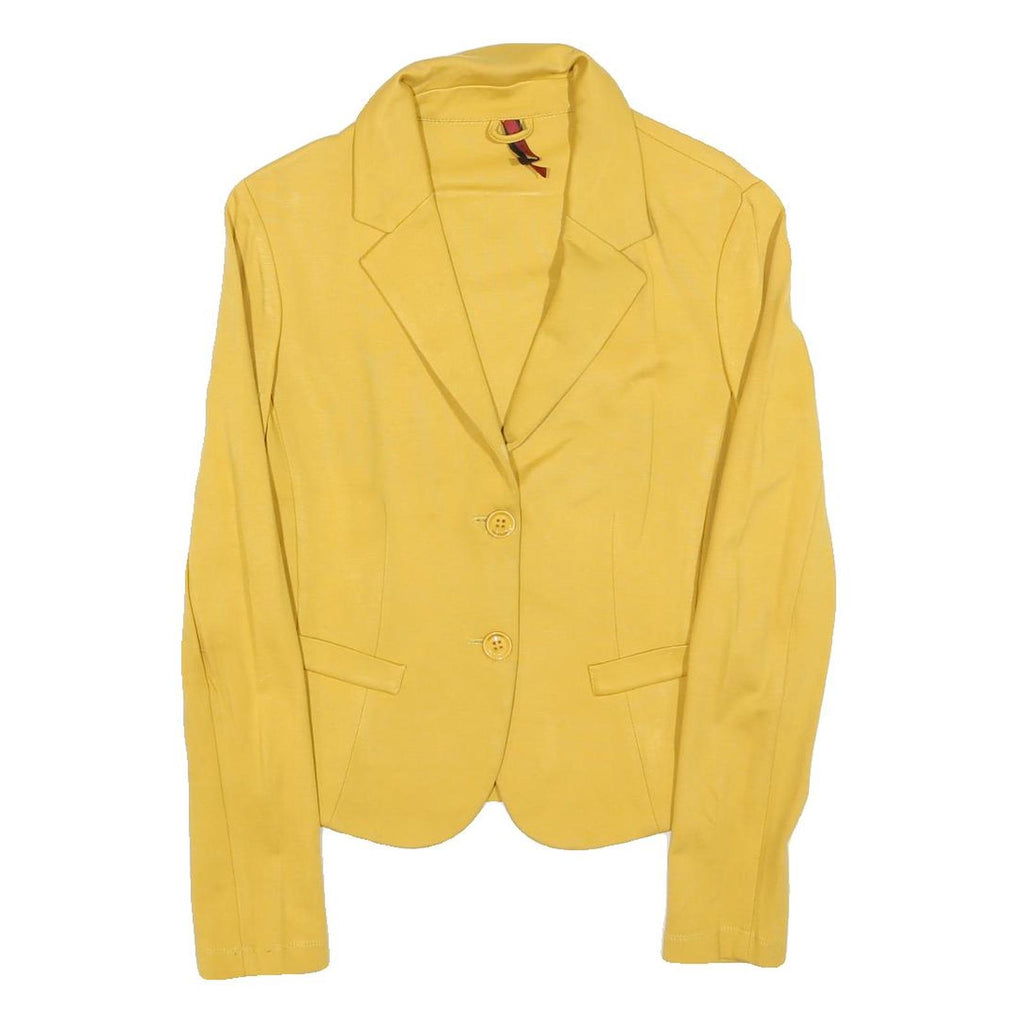 IMPERIAL Womens Yellow Jacket XL Polyester Blend Button Plain Long Sleeve