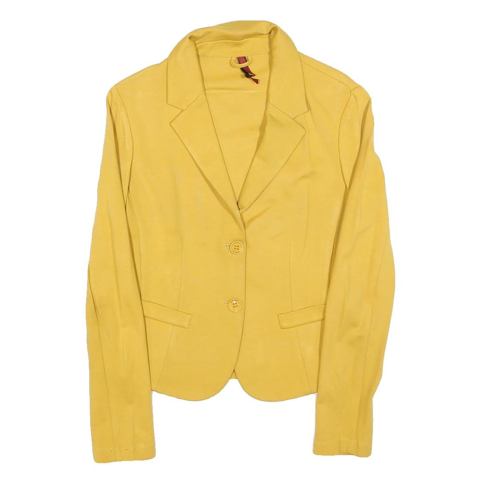 IMPERIAL Womens Yellow Jacket XL Polyester Blend Button Plain Long Sleeve