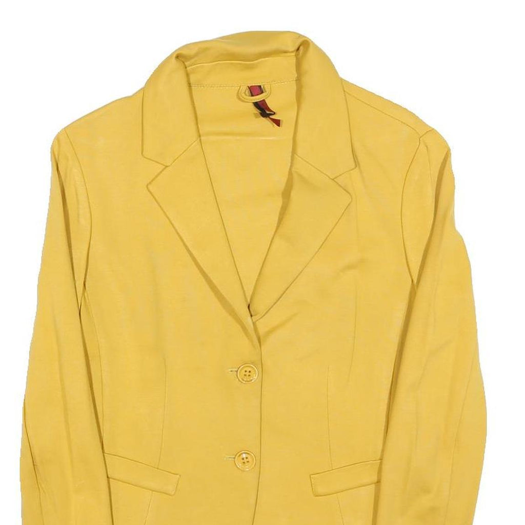 IMPERIAL Womens Yellow Jacket XL Polyester Blend Button Plain Long Sleeve