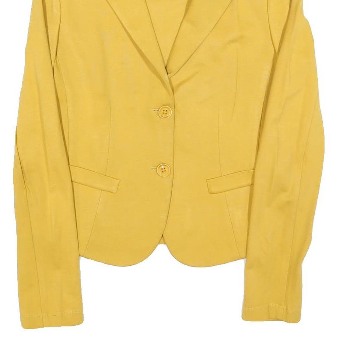 IMPERIAL Womens Yellow Jacket XL Polyester Blend Button Plain Long Sleeve