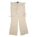 THE LIMITED Womens Relaxed Beige Cargo Trousers W32 L32 Cotton Blend Zip