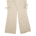 THE LIMITED Womens Relaxed Beige Cargo Trousers W32 L32 Cotton Blend Zip