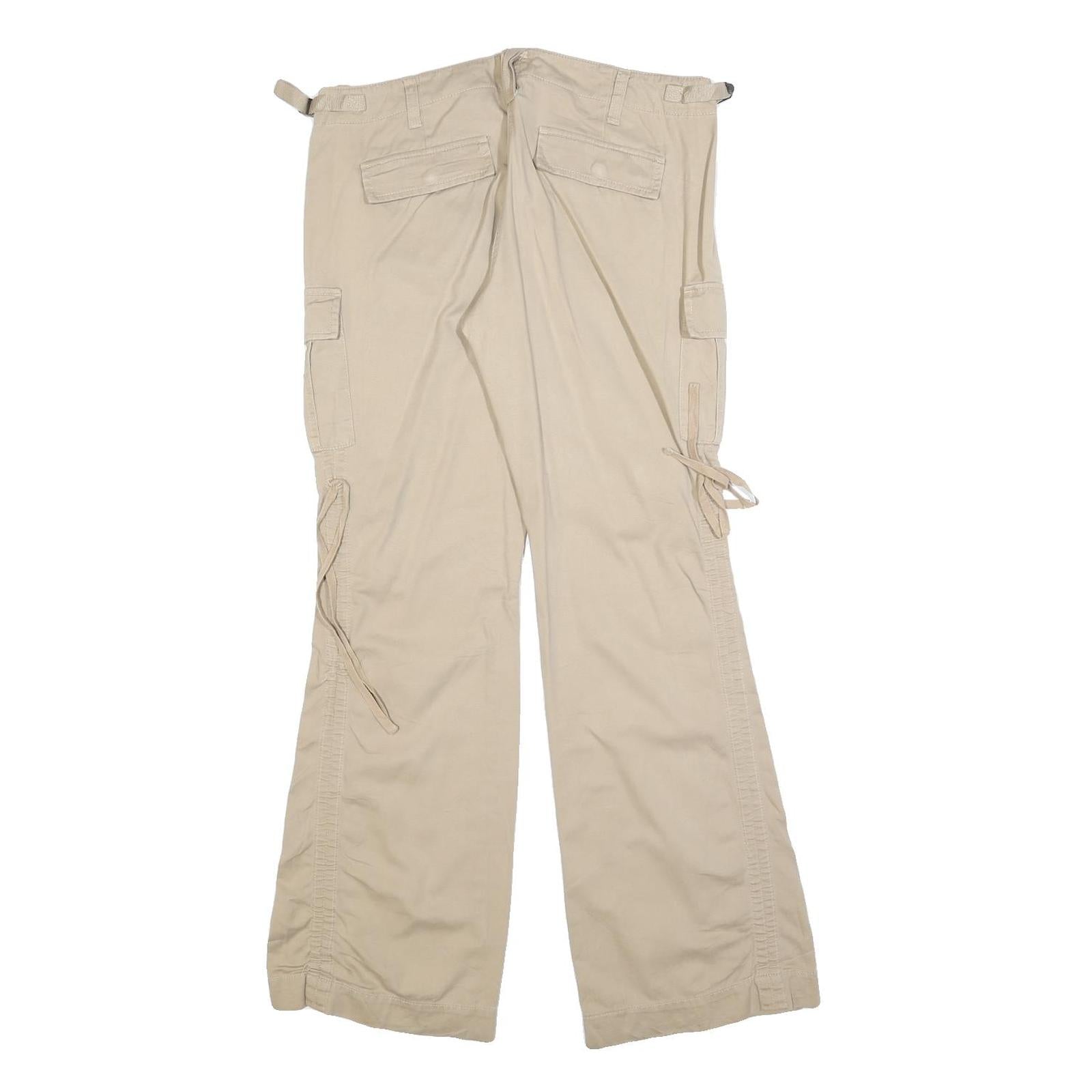 THE LIMITED Womens Relaxed Beige Cargo Trousers W32 L32 Cotton Blend Zip