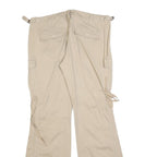 THE LIMITED Womens Relaxed Beige Cargo Trousers W32 L32 Cotton Blend Zip