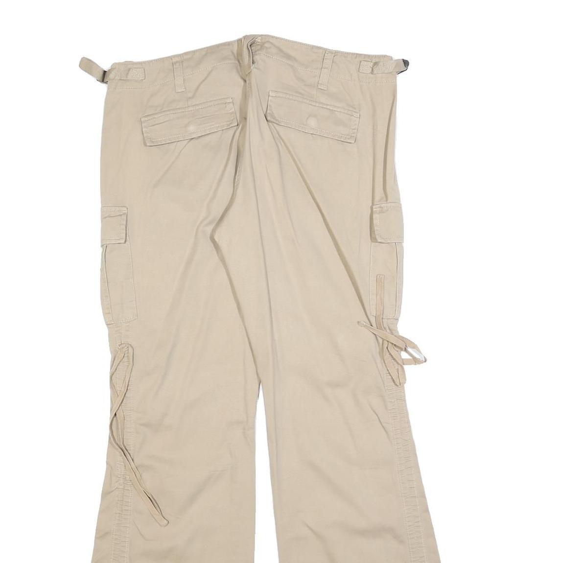 THE LIMITED Womens Relaxed Beige Cargo Trousers W32 L32 Cotton Blend Zip