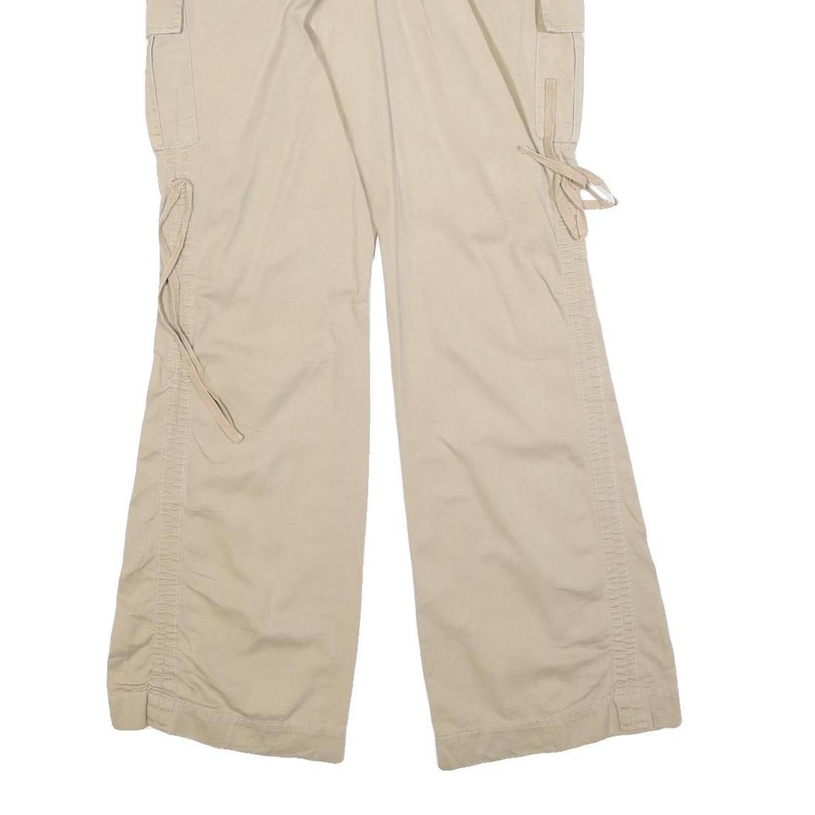 THE LIMITED Womens Relaxed Beige Cargo Trousers W32 L32 Cotton Blend Zip