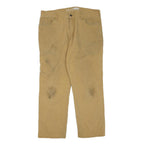 CARHARTT Mens Cotton Blend Beige Regular Fit Straight Leg Trousers W36 L30