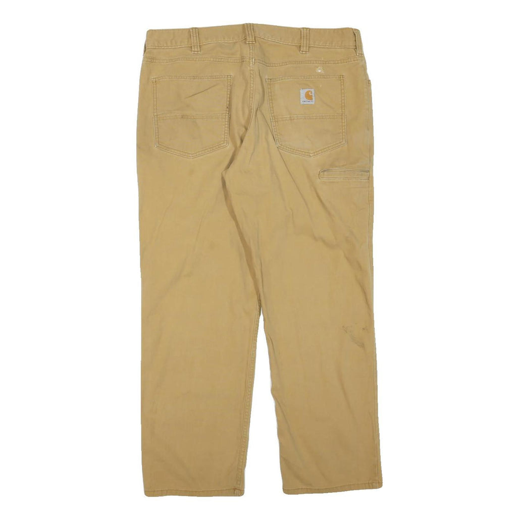 CARHARTT Mens Cotton Blend Beige Regular Fit Straight Leg Trousers W36 L30