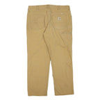CARHARTT Mens Cotton Blend Beige Regular Fit Straight Leg Trousers W36 L30
