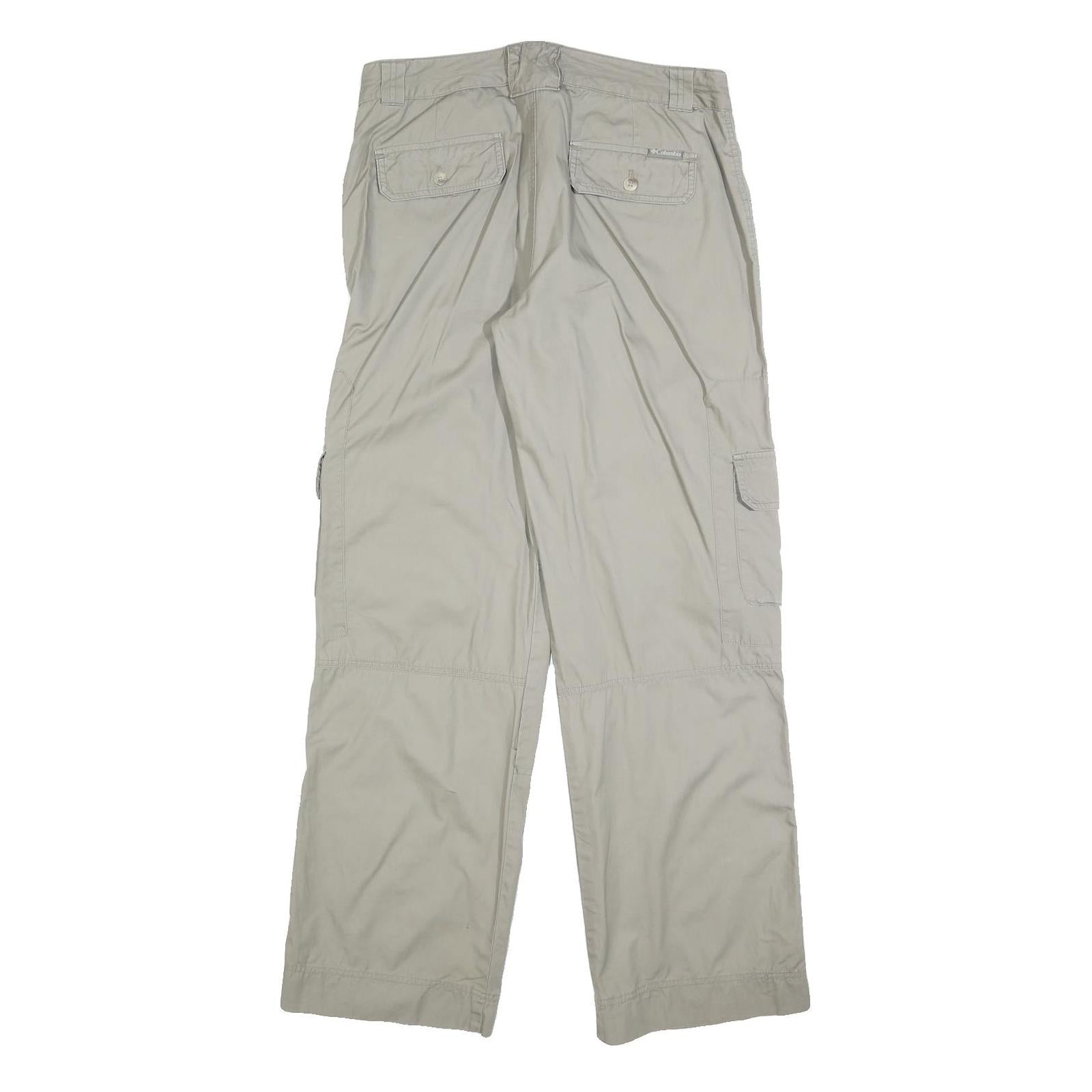 COLUMBIA Womens Polyester Beige Regular Cargo Trousers W33 L32 Outdoor Casual