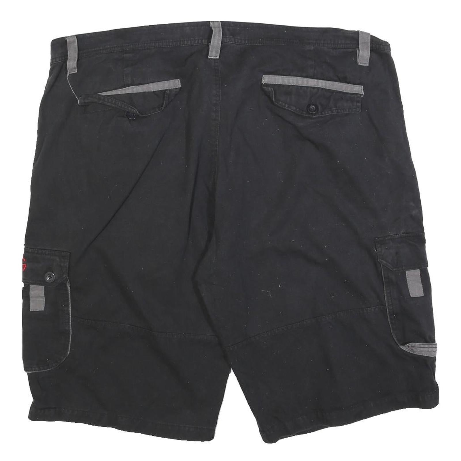 COOGI Mens Shorts Black Casual Cargo 2XL W44 Cotton Blend Embroidered