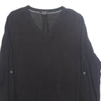 ESMARA Womens Blouse Black V-Neck Long Sleeve Viscose M