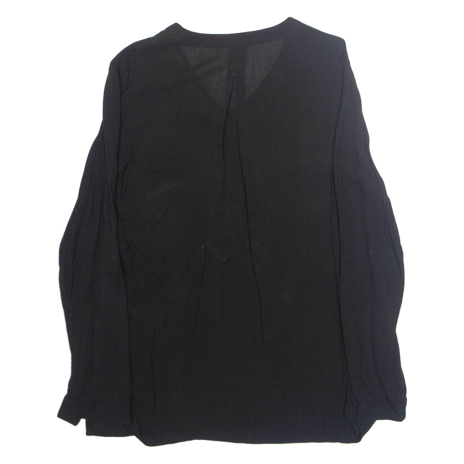 ESMARA Womens Blouse Black V-Neck Long Sleeve Viscose M