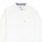 LEVI'S Mens White Cotton Blend Casual Shirt S Classic Button Up Long Sleeve
