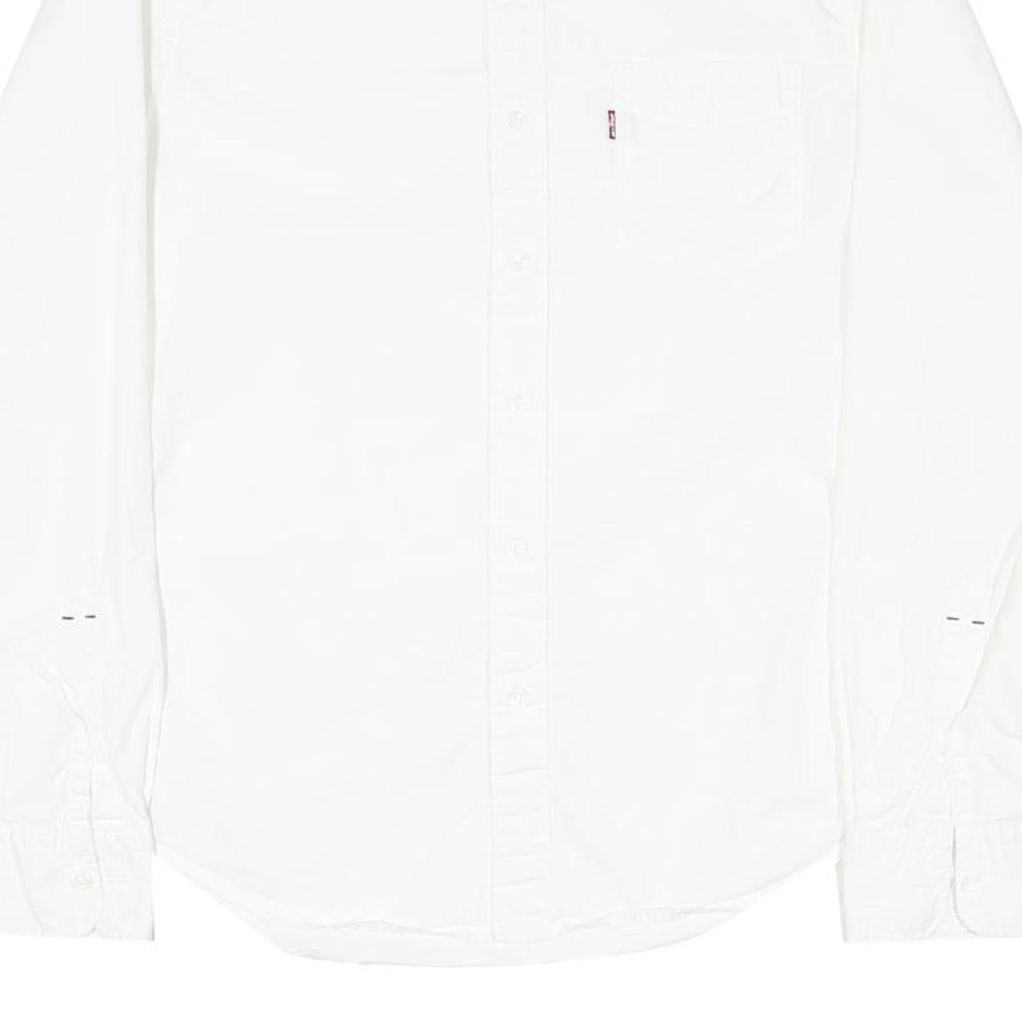 LEVI'S Mens White Cotton Blend Casual Shirt S Classic Button Up Long Sleeve
