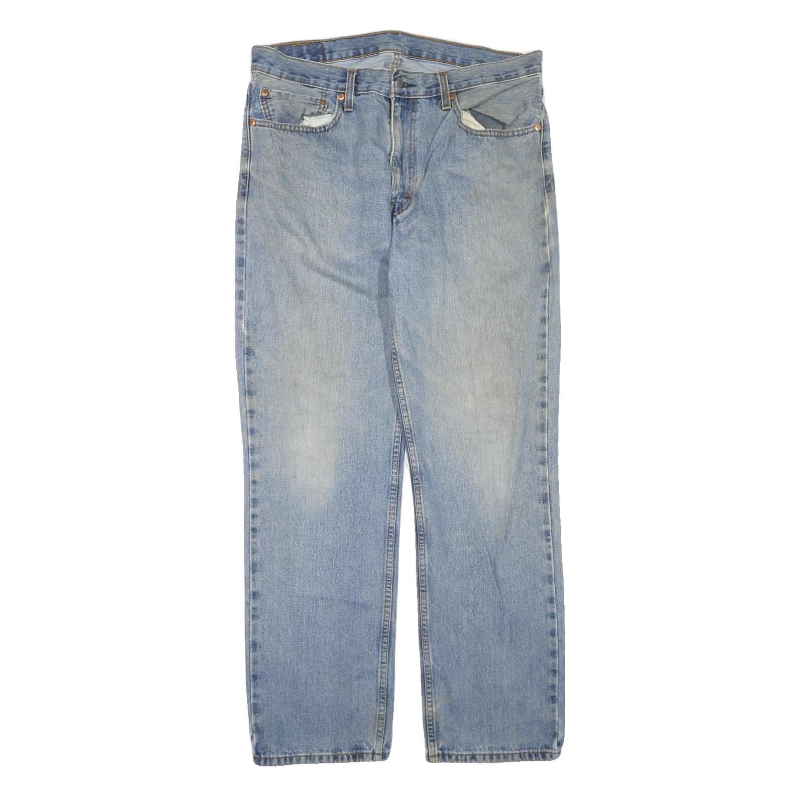 LEVI'S 516 Straight Mens Jeans Blue Regular Denim Medium W36 L32 Classic Zip Fly