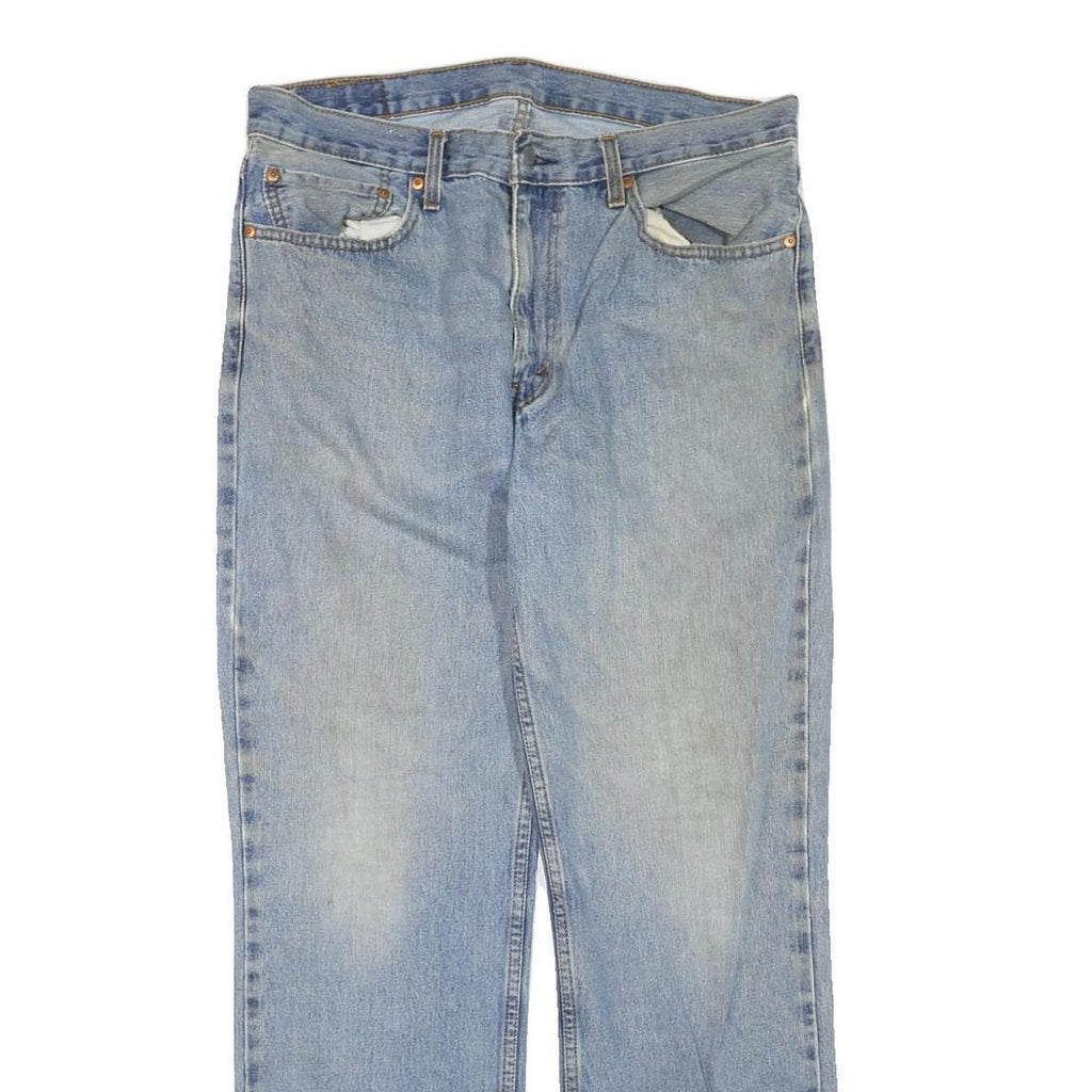LEVI'S 516 Straight Mens Jeans Blue Regular Denim Medium W36 L32 Classic Zip Fly